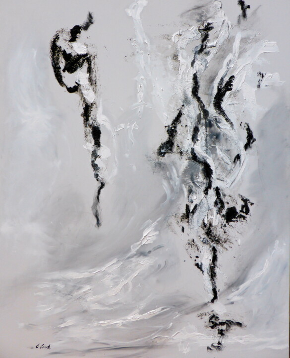 Painting titled "Valse grise" by Elisa Cook, Original Artwork, Acrylic