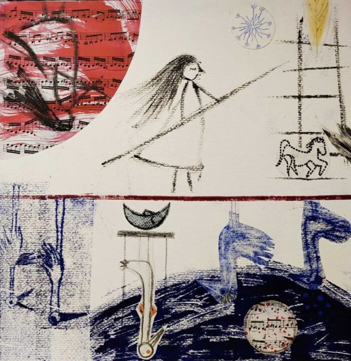 Incisioni, stampe intitolato "equilibrì" da Elisa Dottori, Opera d'arte originale, Monotipo