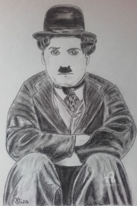 Zeichnungen mit dem Titel "Monsieur Chaplin" von Elisa Galam, Original-Kunstwerk