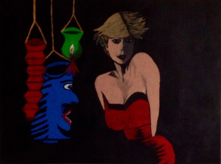 Malerei mit dem Titel "Modern wife" von Elisa Art, Original-Kunstwerk, Acryl