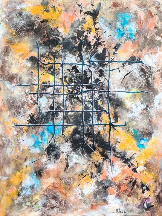 Malerei mit dem Titel "Horao N°6" von Elisa Huttin, Original-Kunstwerk, Acryl