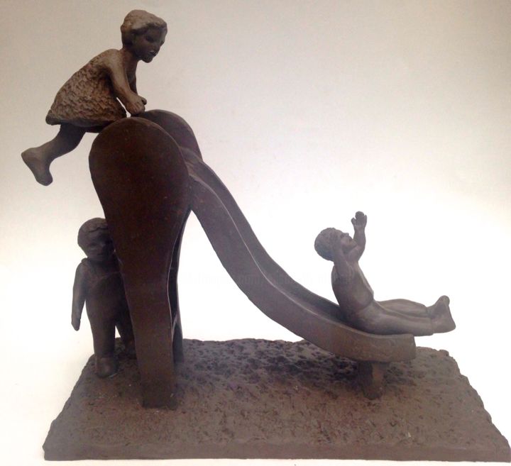 Sculpture titled "Toboggan" by Elisabeth Aloccio, Original Artwork, Clay