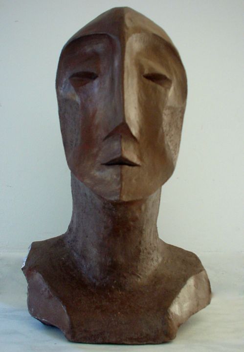Sculpture titled "Moaï" by Elisabeth Aloccio, Original Artwork