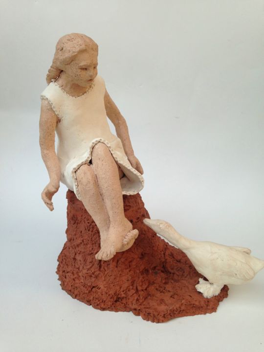 Sculpture intitulée "L'oie" par Elisabeth Aloccio, Œuvre d'art originale