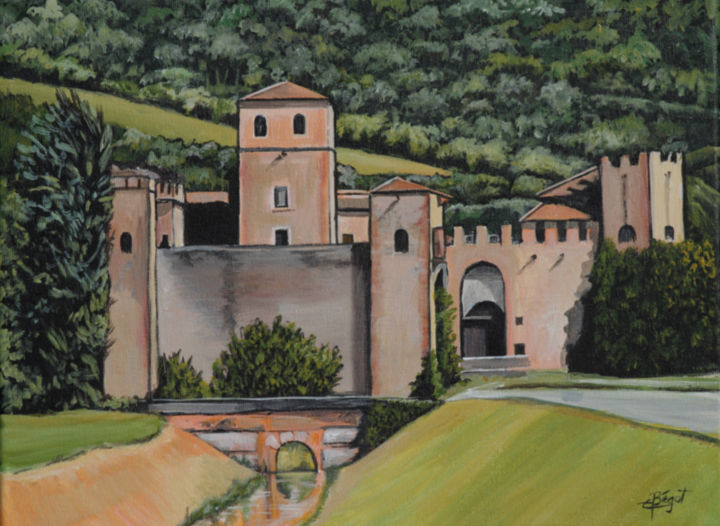 Pintura titulada "Castello di Valbona" por Elisabeth Begot, Obra de arte original, Acrílico