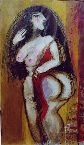 Painting titled "venus" by Elisabeth Brainos, Original Artwork, Oil