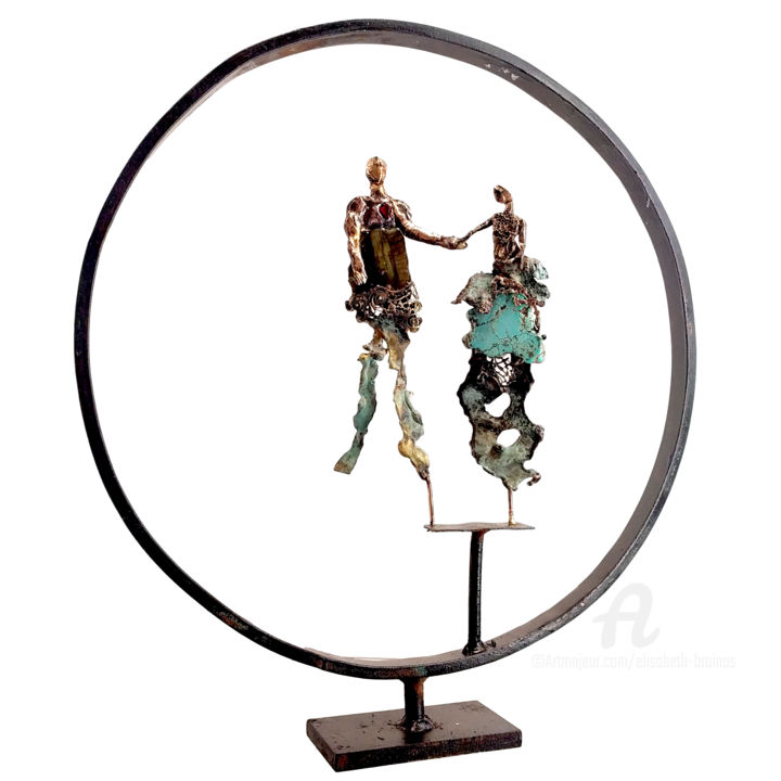 Sculpture titled "Circle dance" by Elisabeth Brainos, Original Artwork, Bronze