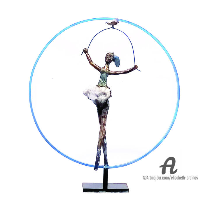 Sculpture intitulée "Danseuse dans le ce…" par Elisabeth Brainos, Œuvre d'art originale, Bronze