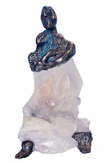 Sculpture titled "Couple cristal" by Elisabeth Brainos, Original Artwork, Bronze