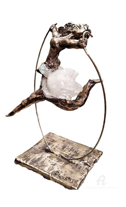Escultura intitulada "Elle saute à la cor…" por Elisabeth Brainos, Obras de arte originais, Bronze