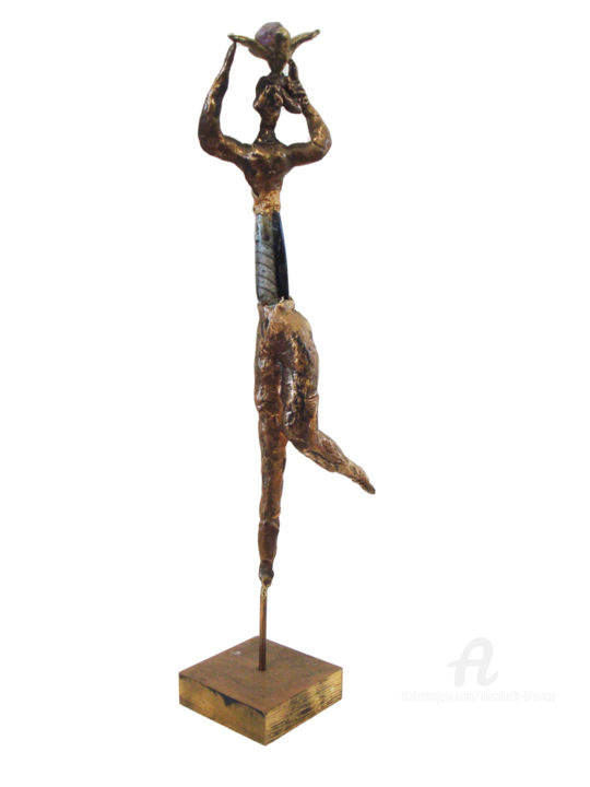 Sculpture titled "Offrande 2" by Elisabeth Brainos, Original Artwork, Bronze