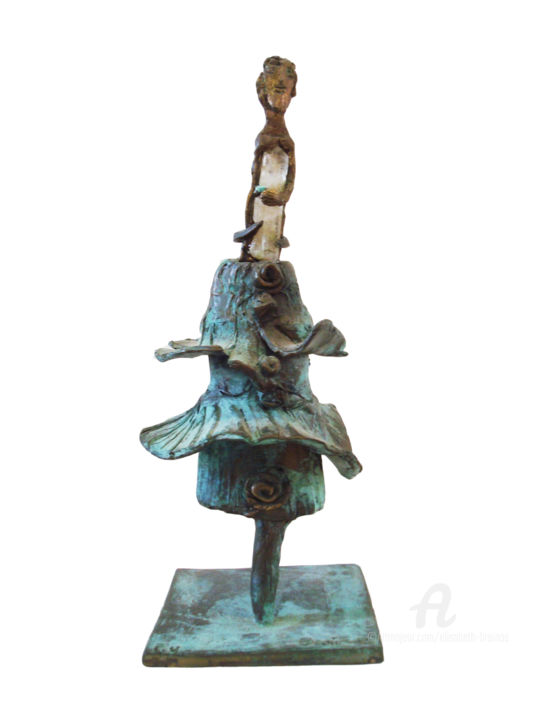 Sculpture titled "Porte broche 2" by Elisabeth Brainos, Original Artwork, Bronze