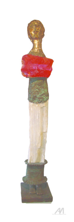 Sculpture titled "Sourire d'avril" by Elisabeth Brainos, Original Artwork, Bronze