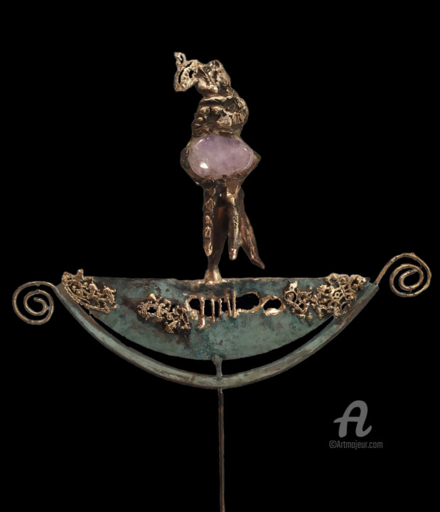 Escultura intitulada "e la nave va...." por Elisabeth Brainos, Obras de arte originais, Bronze