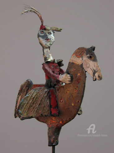 Sculpture intitulée "petit cvaliere" par Elisabeth Brainos, Œuvre d'art originale