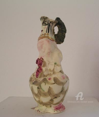 Sculpture intitulée "vase femme au colli…" par Elisabeth Brainos, Œuvre d'art originale