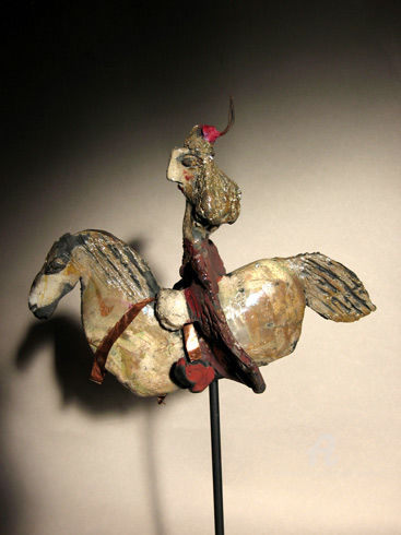 Sculpture titled "cavaliere juliette" by Elisabeth Brainos, Original Artwork, Terra cotta