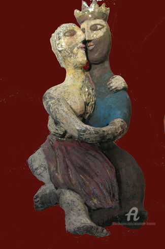 Sculpture titled "comme dans le conte…" by Elisabeth Brainos, Original Artwork, Terra cotta