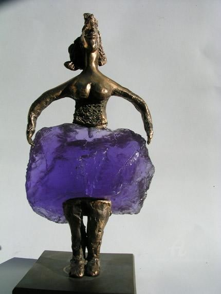 Sculpture intitulée "La révérance" par Elisabeth Brainos, Œuvre d'art originale, Bronze
