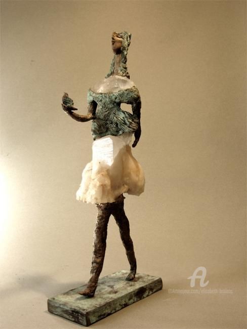 雕塑 标题为“Femme en marche à l…” 由Elisabeth Brainos, 原创艺术品, 青铜