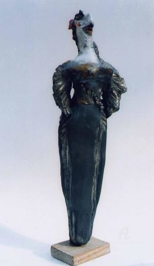Sculpture titled "raku n°5" by Elisabeth Brainos, Original Artwork, Terra cotta