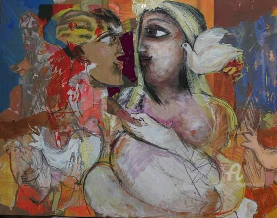 Digital Arts titled "reve de la femme a…" by Elisabeth Brainos, Original Artwork