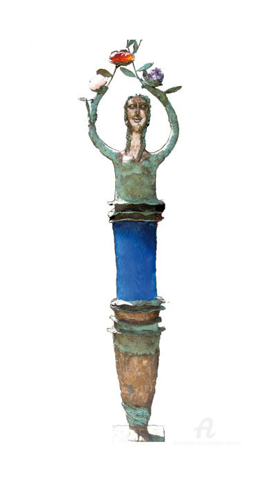 Skulptur mit dem Titel "Le printemps" von Elisabeth Brainos, Original-Kunstwerk, Bronze