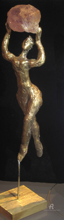 Escultura titulada "sisyphe" por Elisabeth Brainos, Obra de arte original, Bronce