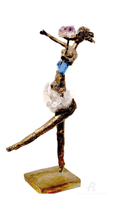 Sculpture titled "Danseuse au bouquet…" by Elisabeth Brainos, Original Artwork, Stone