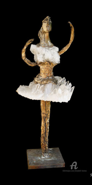 Sculpture titled "Danseuse cristal" by Elisabeth Brainos, Original Artwork, Bronze