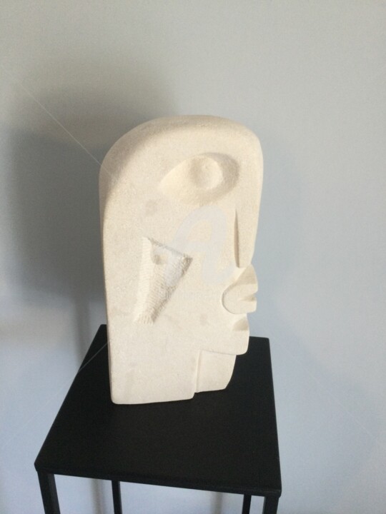 Sculptuur getiteld "Pile ou face" door Elisabeth Dinardo, Origineel Kunstwerk, Steen