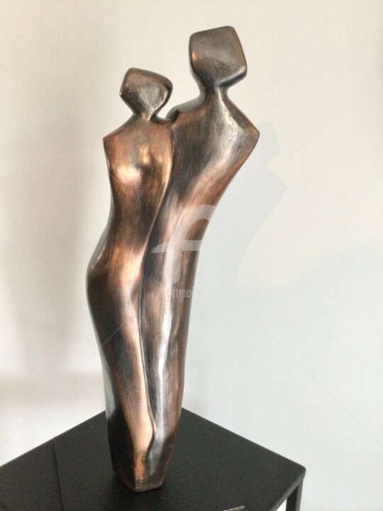 Sculpture titled "Collé-séré" by Elisabeth Dinardo, Original Artwork, Terra cotta
