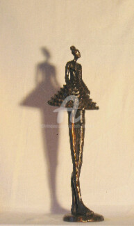 Skulptur mit dem Titel "Danseuse tutu cone" von Elisabeth Faucheur, Original-Kunstwerk, Metalle