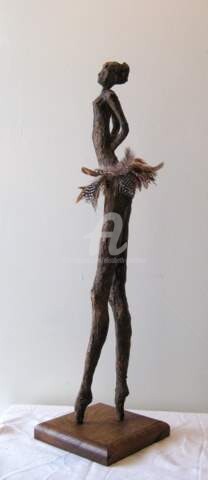 Sculpture intitulée "Danseuse tutu plume…" par Elisabeth Faucheur, Œuvre d'art originale