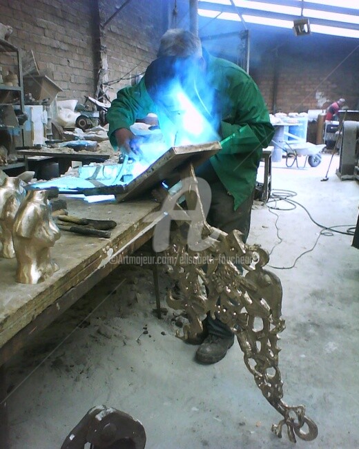 Escultura intitulada "Soudure" por Elisabeth Faucheur, Obras de arte originais