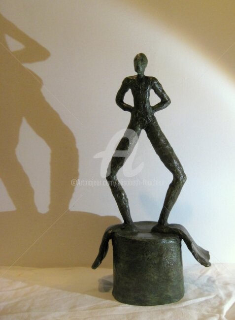 Sculpture titled ""Palmipède"" by Elisabeth Faucheur, Original Artwork, Metals