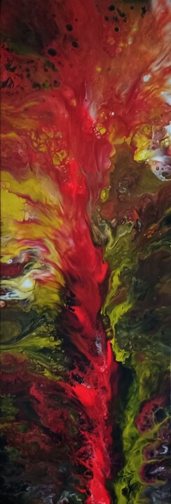 Painting titled "explosion du feu" by Elisabeth Gataux, Original Artwork, Acrylic
