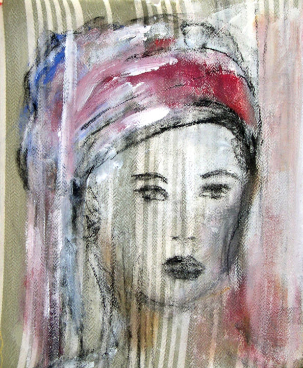 Peinture intitulée "portrait-femme-3.jpg" par Elisabeth Girard, Œuvre d'art originale