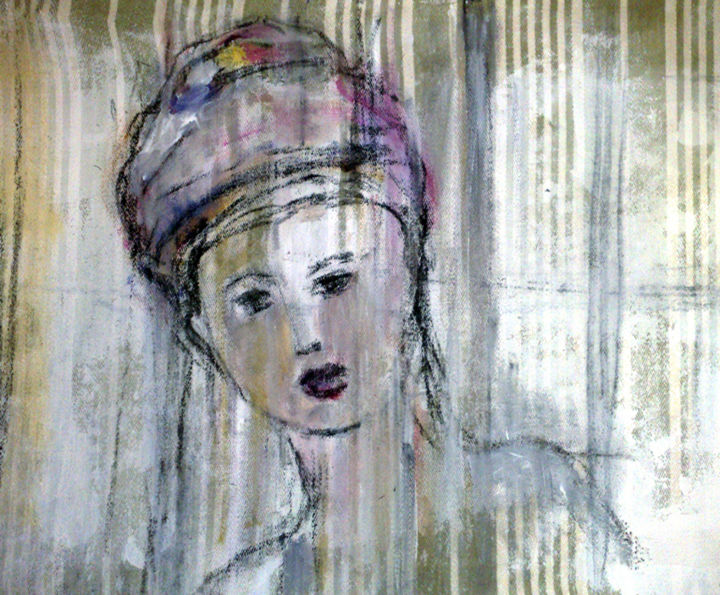 Peinture intitulée "portrait-femme-4.jpg" par Elisabeth Girard, Œuvre d'art originale