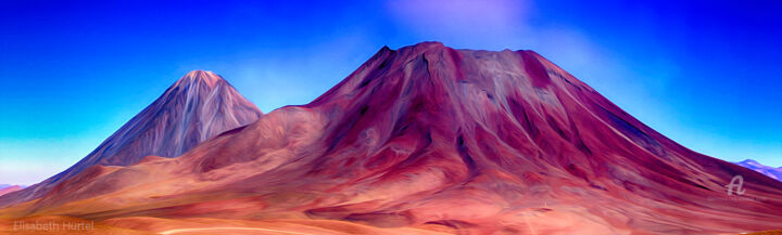 Photographie intitulée "Volcans des Andes" par Elisabeth Hurtel, Œuvre d'art originale, Photographie numérique
