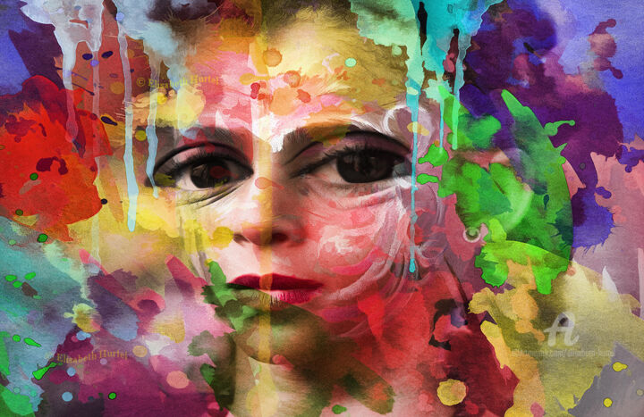 Arts numériques intitulée "Mon amie Mona Lise" par Elisabeth Hurtel, Œuvre d'art originale, Peinture numérique