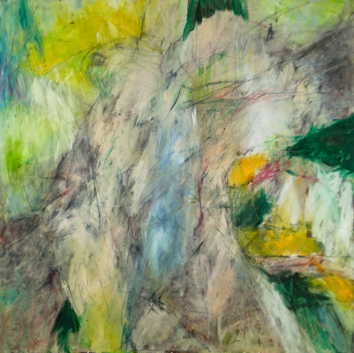 Schilderij getiteld "Les anges souffrent…" door Elisabeth Laplante, Origineel Kunstwerk, Olie