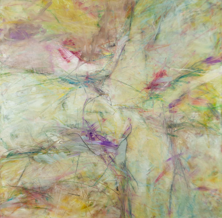 Malerei mit dem Titel "Les Anges veillent.…" von Elisabeth Laplante, Original-Kunstwerk, Öl