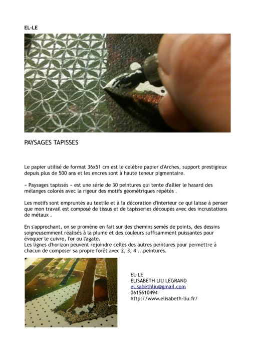 Peinture intitulée "petite-presentation…" par Elisabeth Liu, Œuvre d'art originale,
