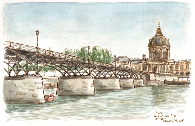 Paris-Pont-Des-Arts.jpg, Painting by Elisabeth Masset