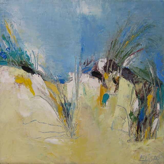 Peinture intitulée "La dune" par Elisabeth Montreuil, Œuvre d'art originale