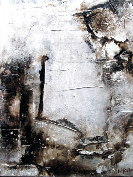 Картина под названием "Décombres" - Elisabeth Mounic, Подлинное произведение искусства, Масло