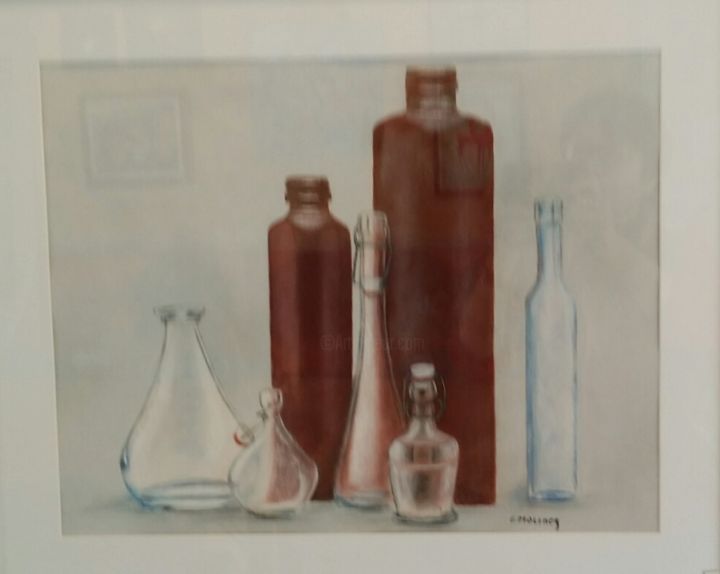 Peinture intitulée "TRANSPARENCES" par Elisabeth Moliner, Œuvre d'art originale, Pastel Monté sur Verre