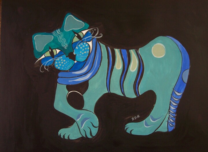 "Maya bleue" başlıklı Tablo Elisabeth Renard tarafından, Orijinal sanat, Akrilik