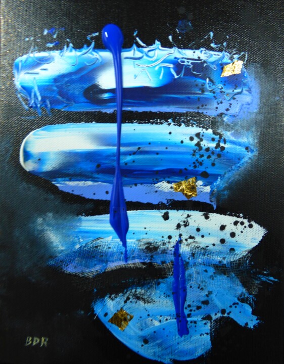 Schilderij getiteld "bleu primaire renco…" door Elisabeth Renard, Origineel Kunstwerk, Acryl Gemonteerd op Frame voor houten…